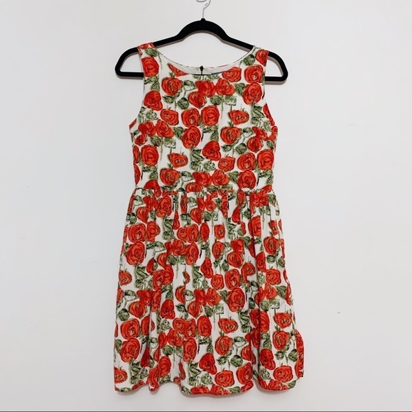 Sunday in Brooklyn Dresses & Skirts - Sunday in Brooklyn Anthropologie Red Rose Floral Fit Flare Dress Small